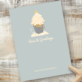 Cartão de Férias Plano de Areia de Natal Beachy