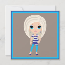 Cartão de Férias Plano de Cartoon para Mulheres