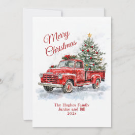 Cartão de Férias Plano de Natal de Caminhão Vermel
