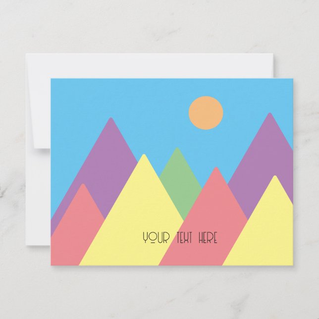 Cartão de férias plano mcm mcm, de arte montanhosa (Frente)