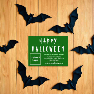 Cartão de Férias Plano Verde Pequeno Halloween par