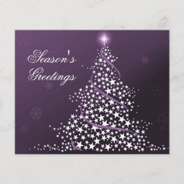 Cartão de Férias Roxo de Árvore de Natal Stark