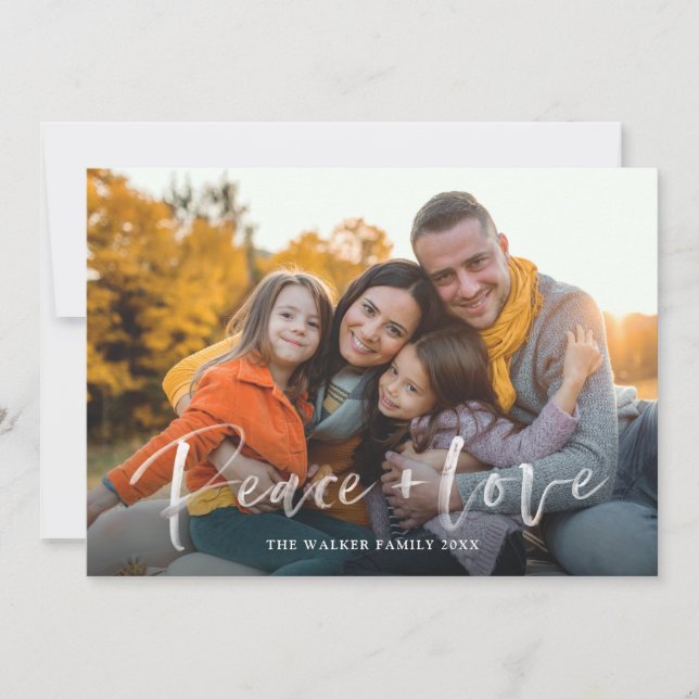 Cartão de Férias Simples Simples com Amor de Paz d (Frente)