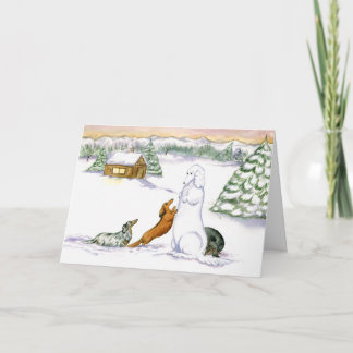 Cartão de Férias Snow Dachshund