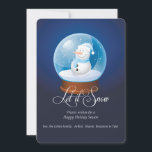 Cartão de Férias Snowman Globe<br><div class="desc">Um bonitinho bonitinho de neve num globo de inverno, seu para enviar junto com seus cartões de natal. O cartão é fácil de personalizar com seu texto, fonte, cor da fonte, opções de forma de papel e escolha de seis tipos de papel. Não exatamente o que você está procurando? Todos...</div>