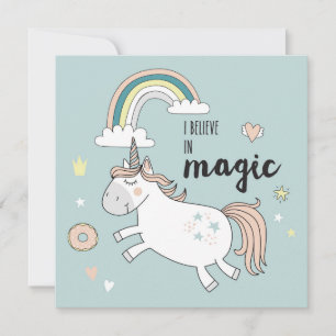 Cartão de Férias Unicorn Bonito