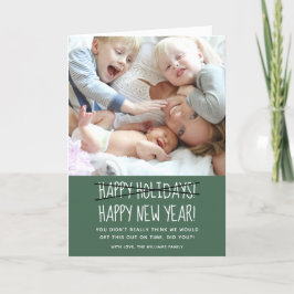 Cartão de Férias Verde de Feliz ano novo Moderno E