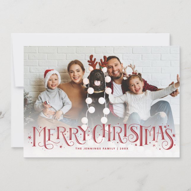 Cartão de Férias Vermelhas Feliz Natal (Frente)