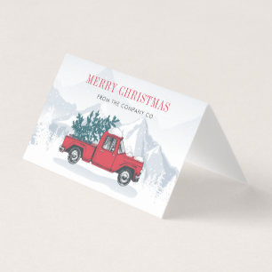 Cartão de Férias Vermelho de Caminhão de Feliz Nat