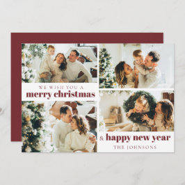 Cartão de Férias Vermelho de Natal do Elegante Mod