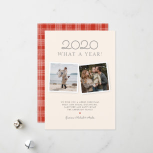 Cartão de Férias Vermelho de Tartan, desenhado à m