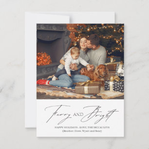 Cartão de Férias Vermelho Verde xadrez e Feriado B