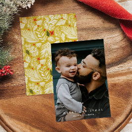 Cartão de Férias Verticais Botânicas Amarelo