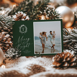 Cartão de Férias Vintage Botanical Monograma 3