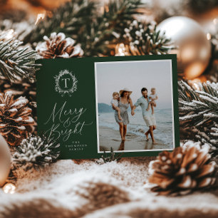 Cartão de Férias Vintage Botanical Monograma 3