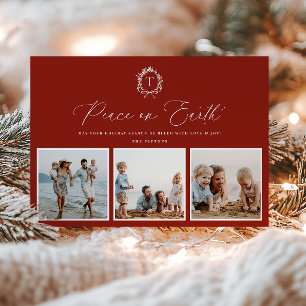 Cartão de Férias Vintage Botanical Monograma 3