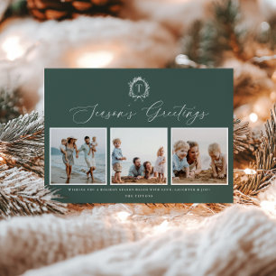 Cartão de Férias Vintage Botanical Monograma 3