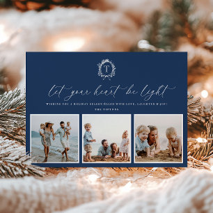 Cartão de Férias Vintage Botanical Monograma 3