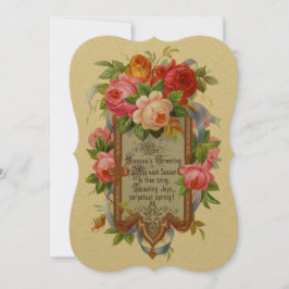Cartão de Férias Vintage Era Victorian Era Rosas