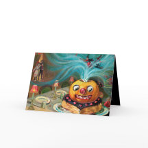 Cartão de Férias Vintage Halloween bompkin