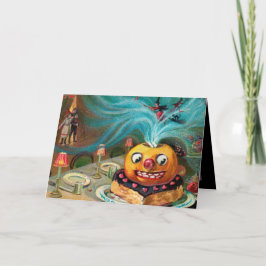 Cartão de Férias Vintage Halloween bompkin