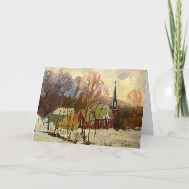 Cartão de Férias "Winter Church" (Frente)