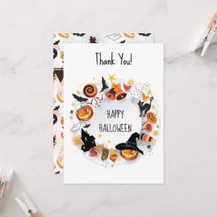 Cartão de festa da noite de Halloween do abóbora