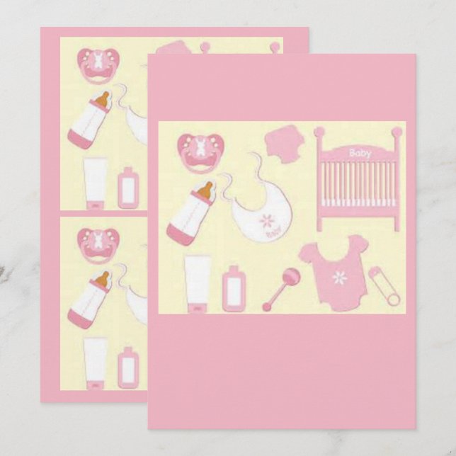 cartão de festa de bebê (Frente/Verso)