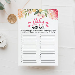 Cartão de Festa de Chá de fraldas Race Game