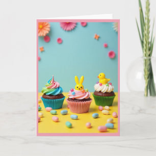 Cartão de Festa de Cupcake Doce