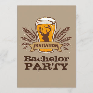 Cartão de Festa de Despedida de Solteiro / Cerveja