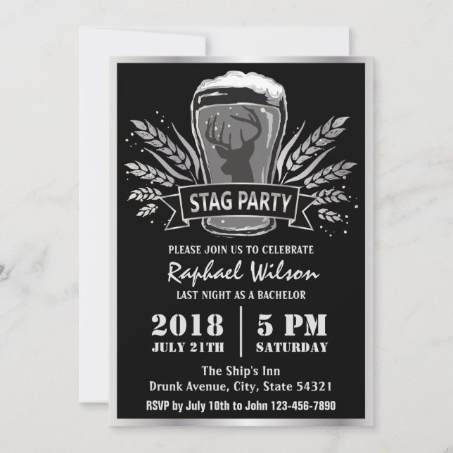 Cartão de Festa de Despedida de Solteiro Cerveja d (Frente)