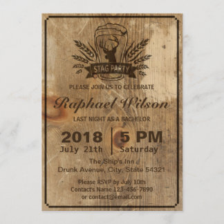 Cartão de festa de despedida de solteiro Retro Woo