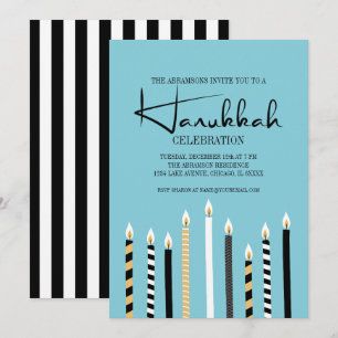 Cartão de Festa de Feriado Moderno e Feliz Hanukk