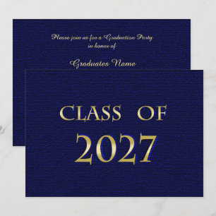 Cartão de Festa de Formatura da Turma de 2027 Azul