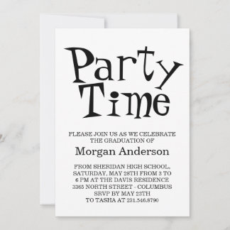 Cartão de festa de formatura divertido preto e bra