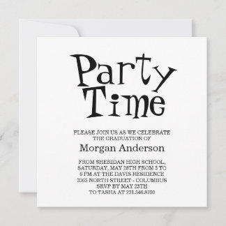 Cartão de festa de formatura divertido preto e bra