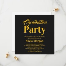 Cartão de festa de graduação moderno simples em pr
