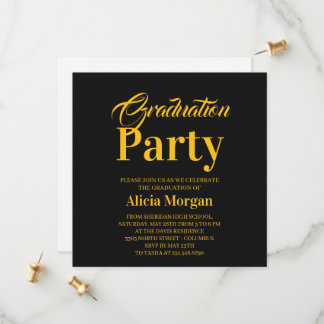 Cartão de festa de graduação moderno simples em pr