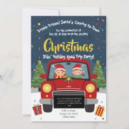 Cartão de Festa de Natal de Viagem de Carro para C