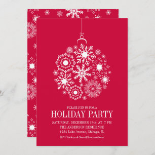 Cartão de Festa de Natal do Ornamento em Floco de 