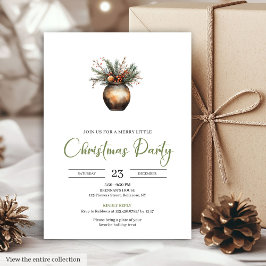Cartão de festa de Natal simples em aquarela Boho