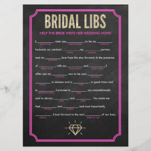 Cartão de Festa de solteira Bridal Libs (rosa)