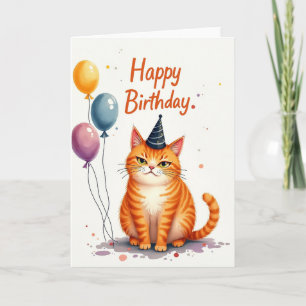 Cartão de Festa do Felino Listrado
