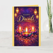 Cartão de Festival de Celebração Diwali Personaliz