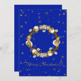 CARTÃO DE FESTIVIDADES ブルーエレガントなクリスマスカード♡