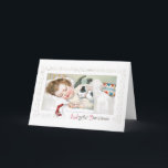 Cartão De Festividades 034 brinquedos do menino da criança do sono do<br><div class="desc">Este ano, envia aos seus amados os cartões de Natal que serão amados para sempre. Este cartão integral caracteriza um design bonito do vintage de um cartão real dos bons dias velhos. Este cartão está completamente customizável e vazio no interior que dá lhe a abundância do espaço para escrever sua...</div>