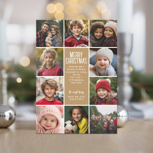 Cartão De Festividades 10 Borda Fotográfica - Merry Christmas Herringbone