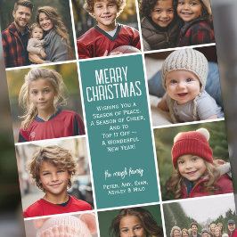 Cartão De Festividades 10 Borda Fotográfica - Merry Christmas Retro Line 