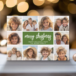 Cartão De Festividades 10 Colagem de Fotos - Bandeiras de Natal Feliz